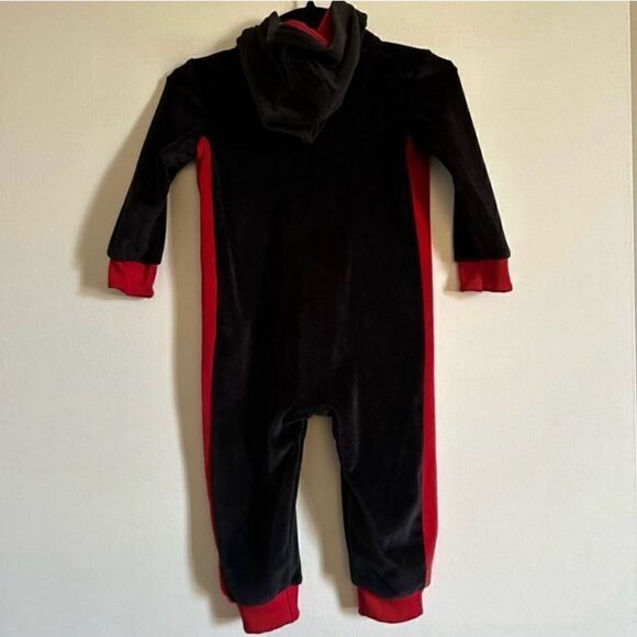 Nike Jordan Air Baby Black/Red Full Zip Velour Tricot zip up Size 18m - Picture 7 of 7
